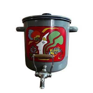 Colorful Vintage Peter Max Enamel Water/Hot Beverage Dispenser RARE